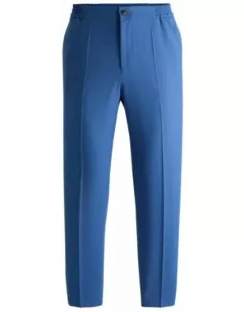 Slim-fit trousers in performance-stretch cloth- Blue Men's Wear To Work