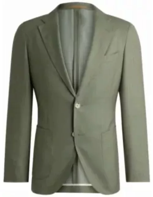 Slim-fit jacket in micro-patterned wool- Light Green Men's Sport Coat