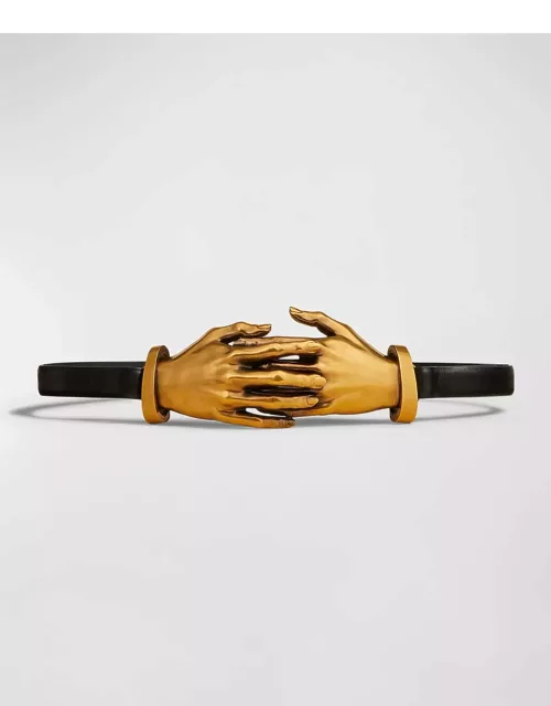 Antique Gold Hand Leather Belt