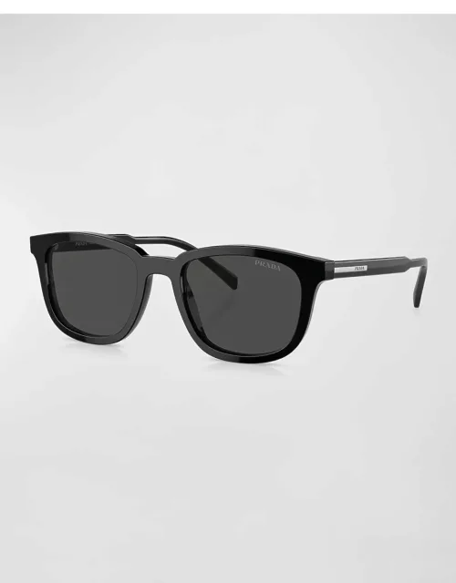 Men's Acetate and Plastic Square Sunglasse