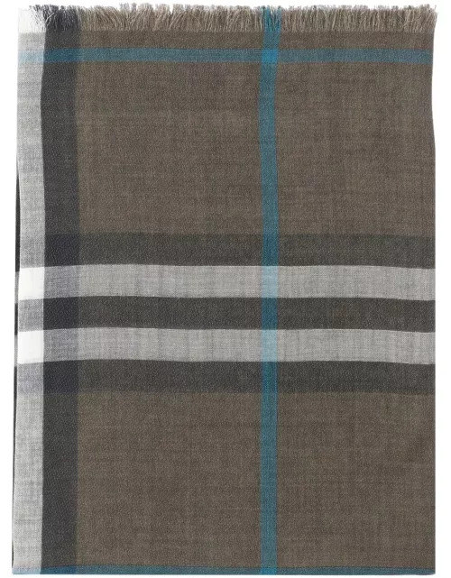 Burberry 'Check' Wool And Silk Reversible Scarf