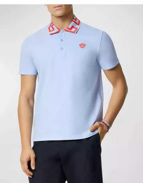 Men's Polo Shirt with Greca Collar