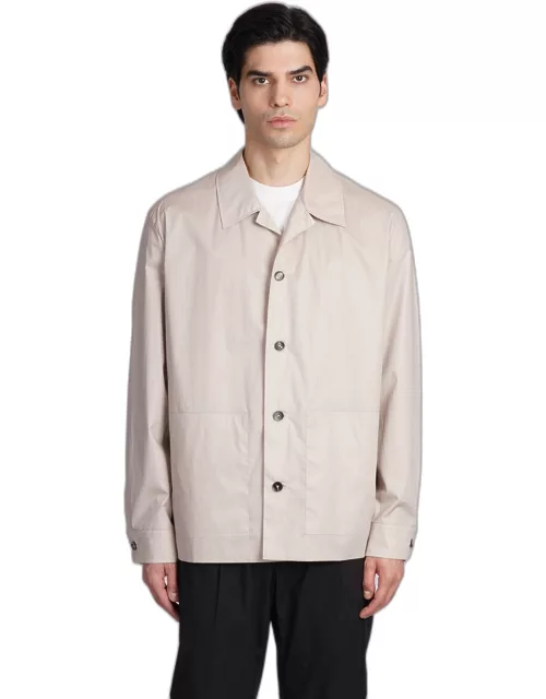 Zegna Casual Jacket In Beige Cotton