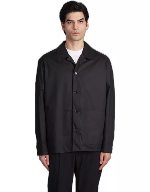 Zegna Casual Jacket In Black Cotton