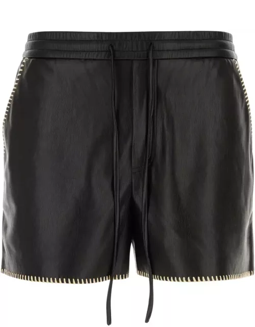 Nanushka Black Synthetic Leather Amil Bermuda Short