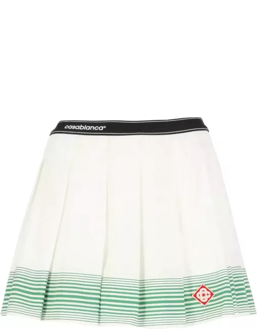 Casablanca Pleated Skirt With Striped Pattern