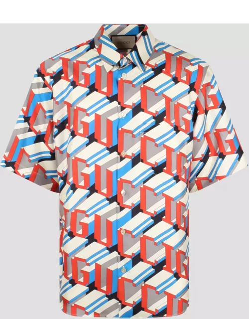 Gucci Pixel Print Silk Shirt