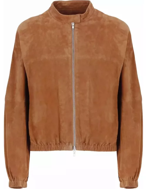 Bully Suede Leather Bomber Jacket