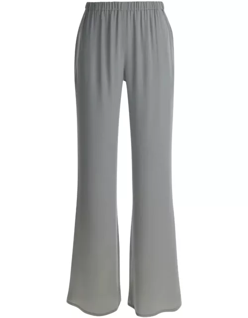 Antonelli Grey Loose Pants With Elastic Waistband In Silk Blend Woman