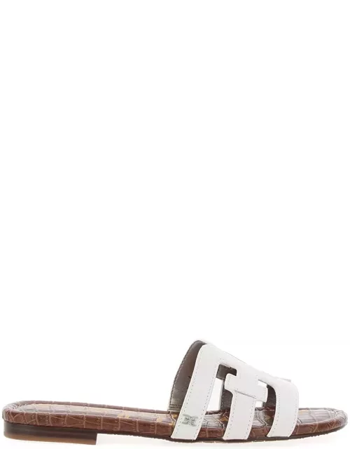 Sam Edelman bay Slide White Slip-on Sandals With Logo Detail In Leather Woman