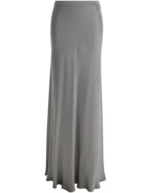 Antonelli Maxi Grey Skirt With Split At The Back In Acetate Blend Woman