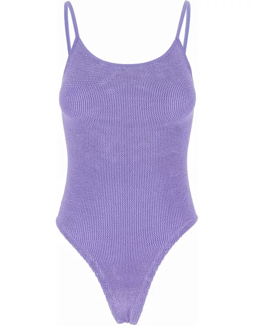 Hunza G pamela Violet Backless One-piece Swimsuit In Stretch Polyamide Woman