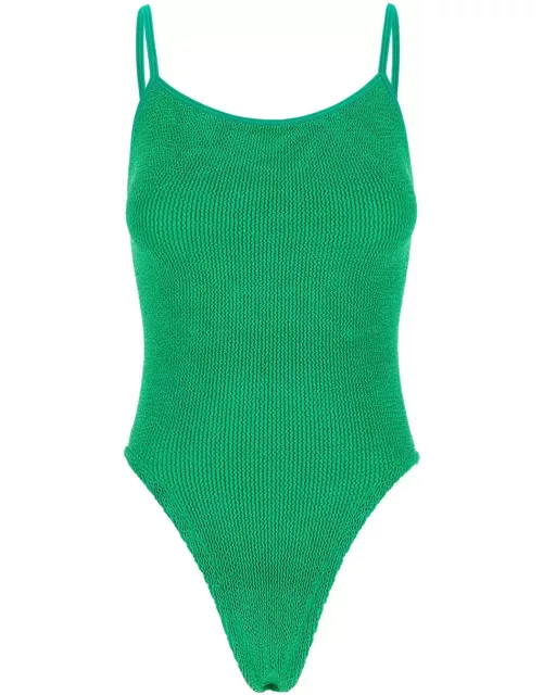 Hunza G pamela Green Backless One-piece Swimsuit In Stretch Polyamide Woman