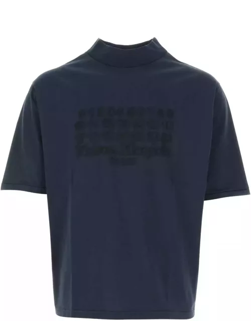 Maison Margiela Navy Blue Cotton T-shirt