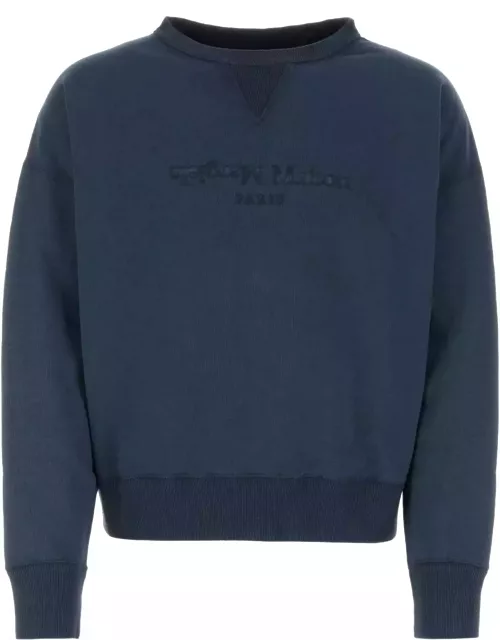 Maison Margiela Navy Blue Cotton Sweatshirt