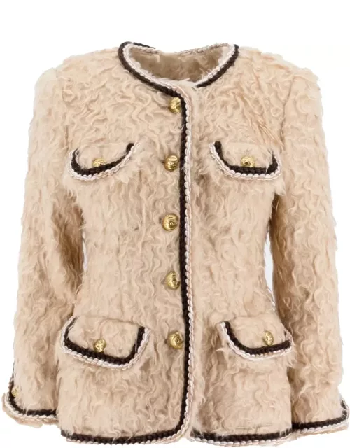 Etro Rope Trimmed Fur Coated Jacket