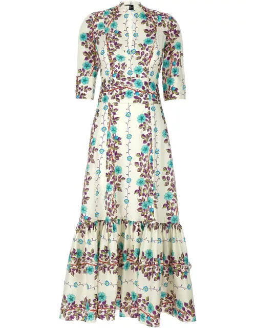 Etro White Long Dress With Floral Print