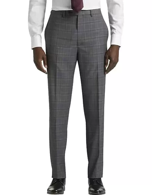 Collection by Michael Strahan Men's Michael Strahan Classic Fit Suit Separates Pants Plaid Grey Plaid