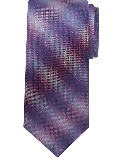 Pronto Uomo Big & Tall Men's Ombre Plaid Tie Purple