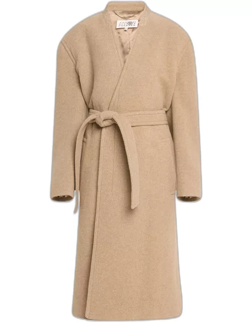 Belted Wool-Blend Coat