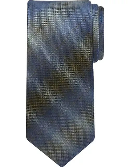 Pronto Uomo Big & Tall Men's Ombre Plaid Tie Olive