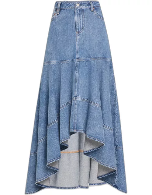 Donella High-Low Denim Skirt
