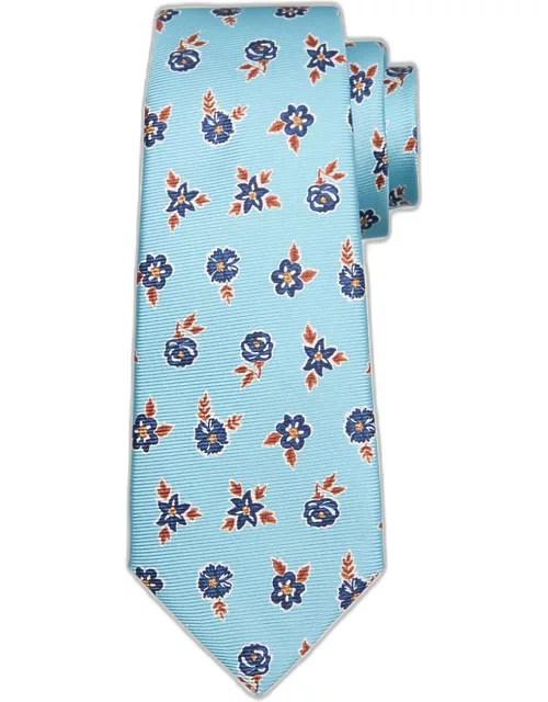 Men's 7-Fold Silk Floral Tie