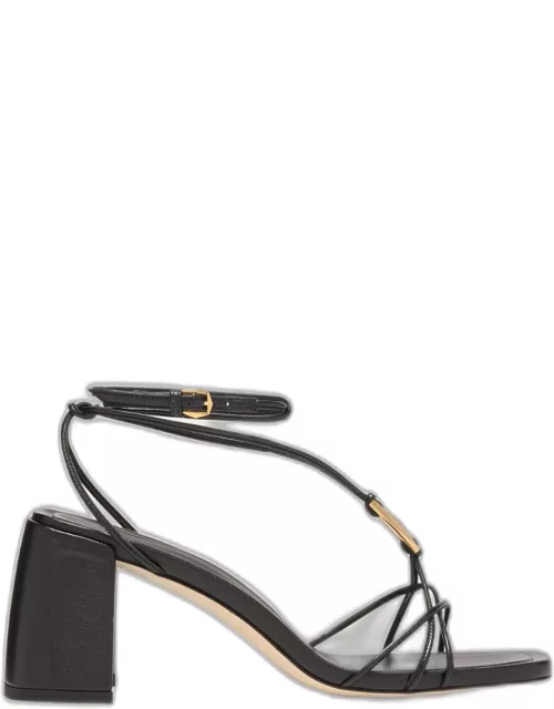 Onyxia Strappy Leather Ankle-Strap Sandal