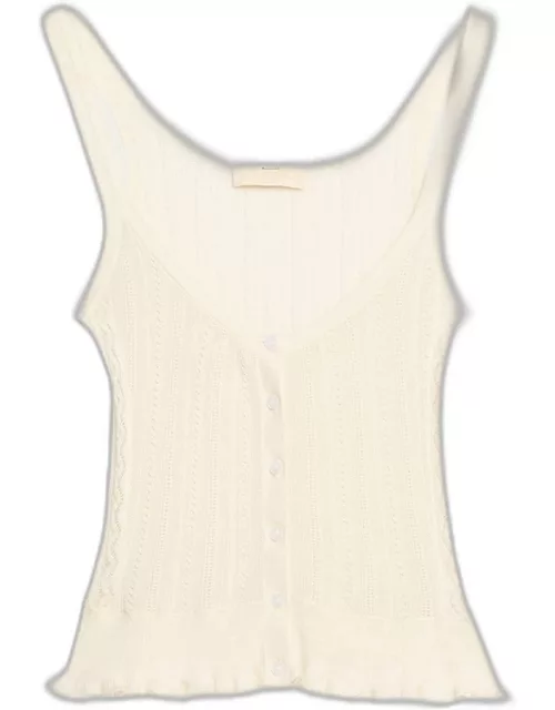Callie Pointelle Silk and Cotton Tank Top