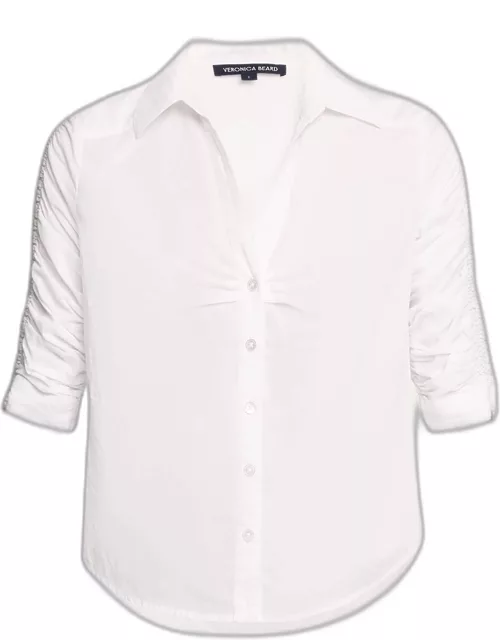 Porta Ruched Button-Front Shirt