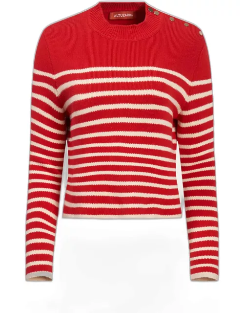 Oz Cashmere-Blend Striped Sweater