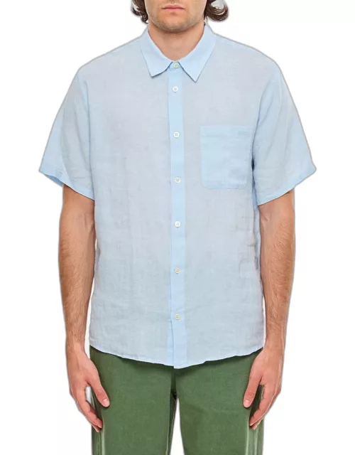 A.P.C. Bellini Logo Linen Shirt Blue