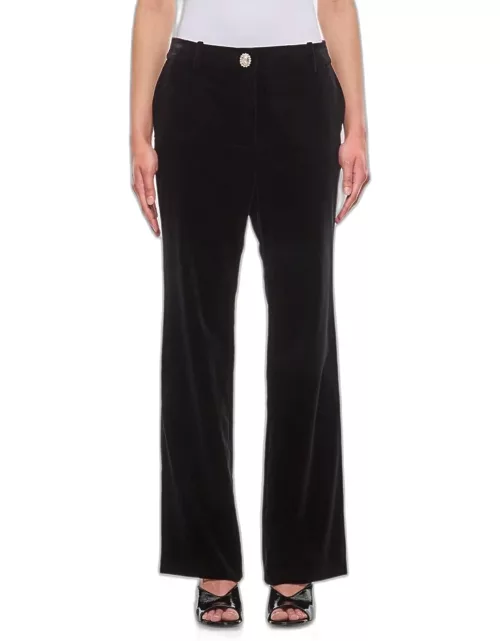 Rabanne Straight Velvet Pants Black