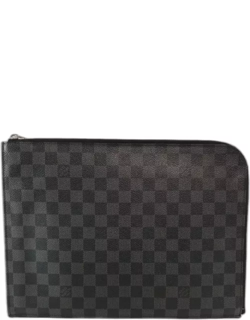 Louis Vuitton Damier Graphite Canvas Pochette Jour GM Clutch Bag