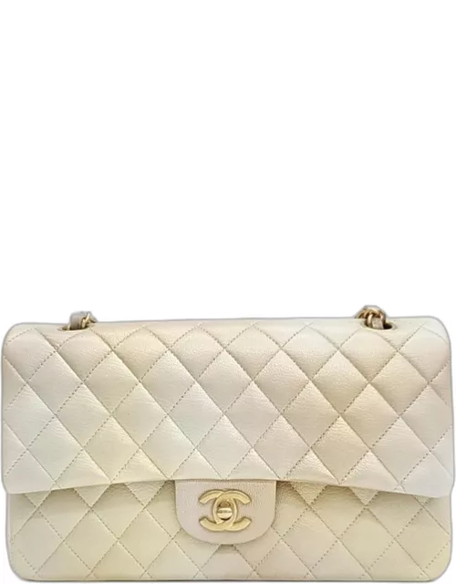 Chanel Gold Leather Classic Double Flap Medium Bag