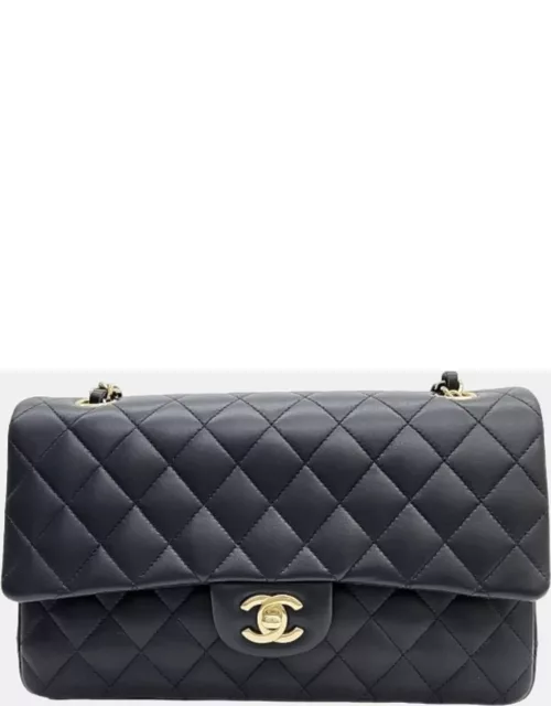 Chanel Navy Lambskin Leather Classic Medium Double Flap Bag