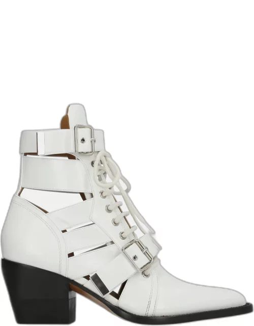 Chloe Patent Leather Lace-Up Ankle Boot