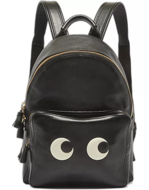 Anya Hindmarch Black Leather Mini Eyes Backpack