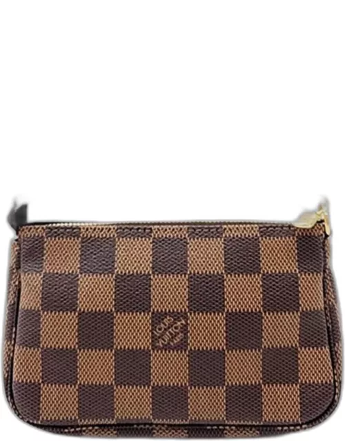 Louis Vuitton Brown Damier Ebene Canvas Mini Pochette Accessoires Clutch Bag