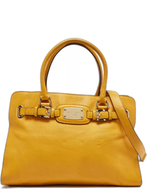 Micheal Kors Mustard Leather East/West Hamilton Tote