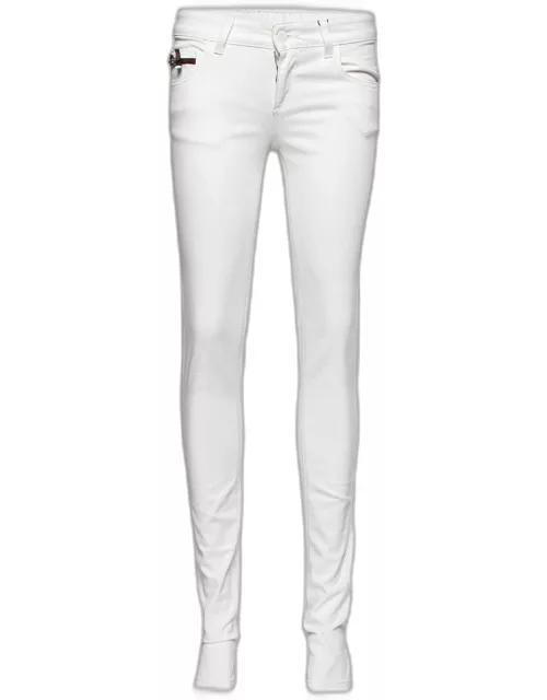 Gucci White Denim Slim Fit Legging Jeans S/Waist 30"