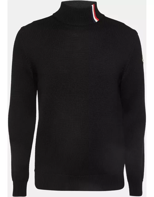 Moncler Black Wool Knit Turtleneck Sweater
