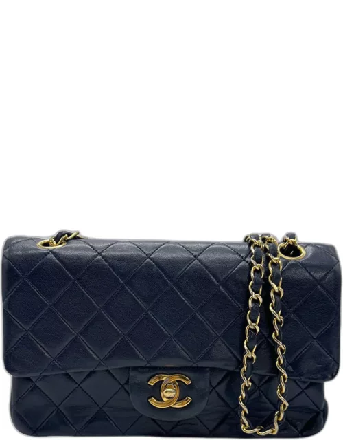 Chanel Navy Leather Classic Medium Double Flap Bag