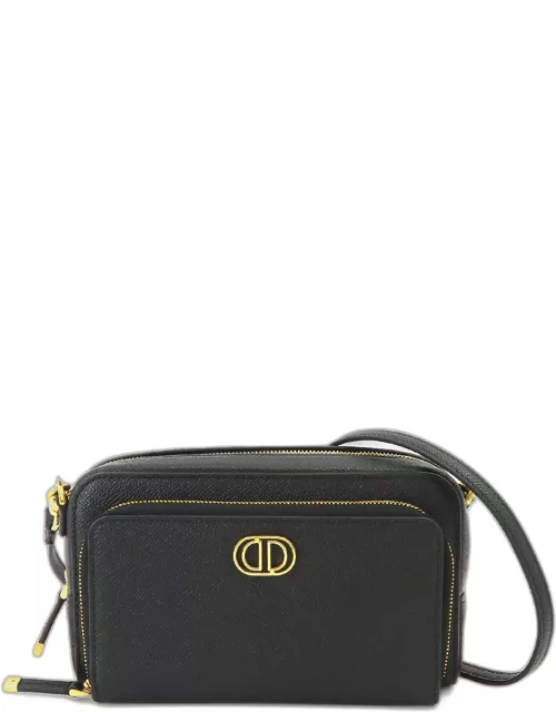 Dior Black Leather Caro Double Pouch Shoulder Bag