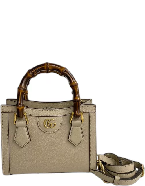 Gucci Beige Leather Mini Bamboo Diana Tote Bag