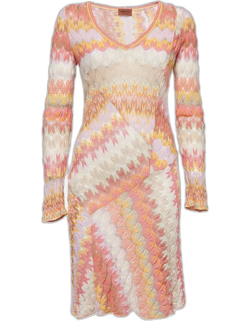 Missoni Multicolor Wave Patterned Knit Mini Dress