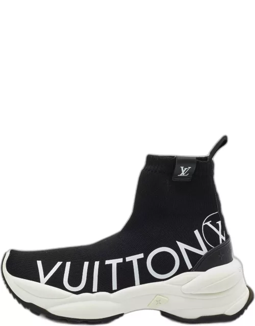 Louis Vuitton Black Knit Fabric High Top Sneaker