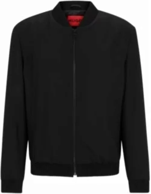 Slim-fit jacket in performance-stretch cloth- Black Men's Sport Coat