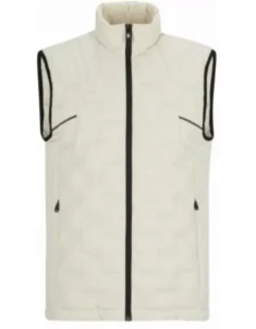 Water-repellent gilet with quilting- White Men's Down Jacket