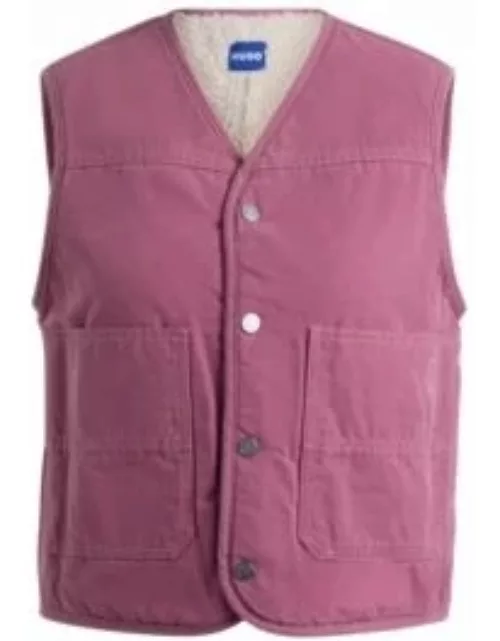 Relaxed-fit waistcoat in cotton canvas- Pink Women's Cropped Jacket